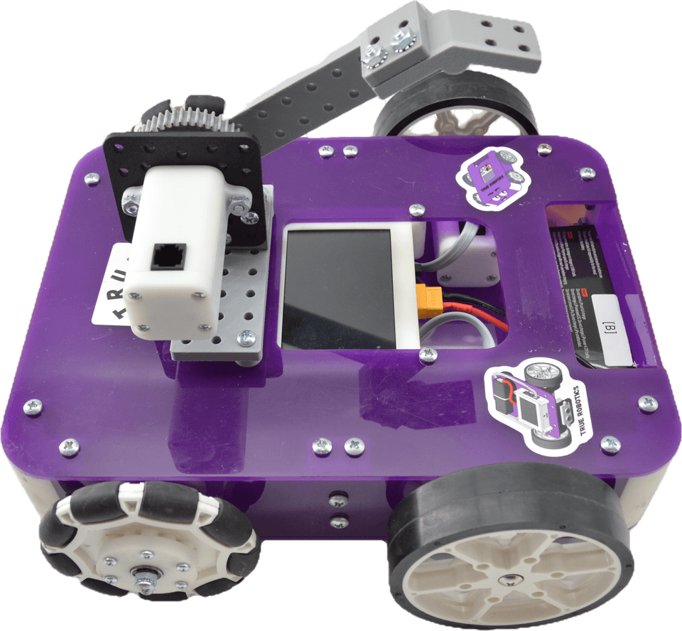 Axle Robot Kit fitted with a FlexForge arm attachment, at an angle from the left